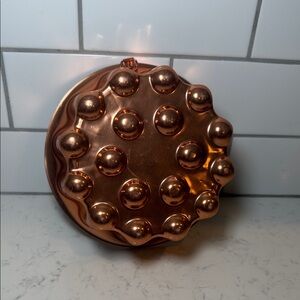 Vintage Copper Aluminum Jello Mold Small Round Bubble Dimpled Wall Decor Kitchen